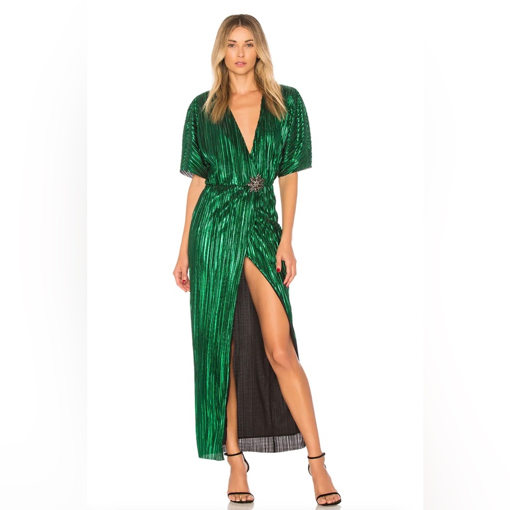 REVOLVE Sabrina Dress in Emerald